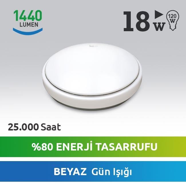 NEXTLED YE-CLY-18WB 18 WATT SIVA ÜSTÜ YUVARLAK BEYAZ LED PANEL