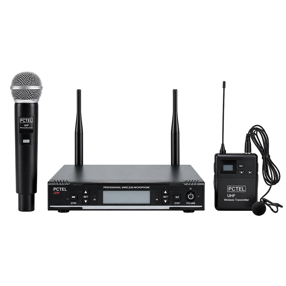 NOTEL NOT-16 UHF 2X100 KANAL ÇİFTLİ KABLOSUZ EL VE YAKA MİKROFON SETİ