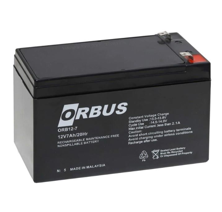 ORBUS ORB 12-7 12 VOLT 7 AMPER KURU TİP AKÜ (150X65X90 MM)