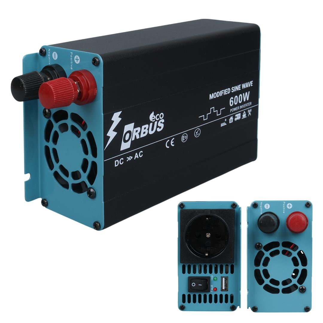 ORBUS MSE600W 12 VOLT - 600 WATT ECO MODIFIED SINUS INVERTER Fiyatı - Merter Elektronik