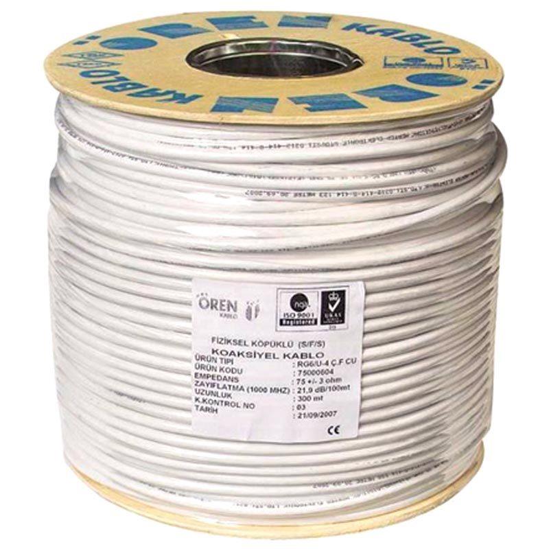 ÖREN RG6/U4 CCS/AL TRISHIELD ANTEN KABLOSU (300 METRE)