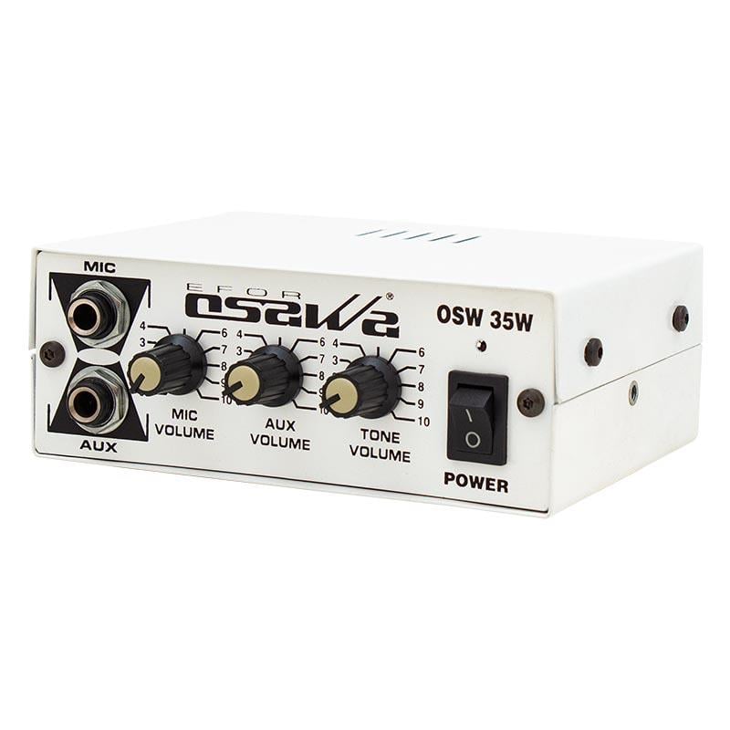 OSAWA OSW-35 AUX VE MİKROFON GİRİŞLİ 12 VOLT 35 WATT PAZARCI ANFİSİ