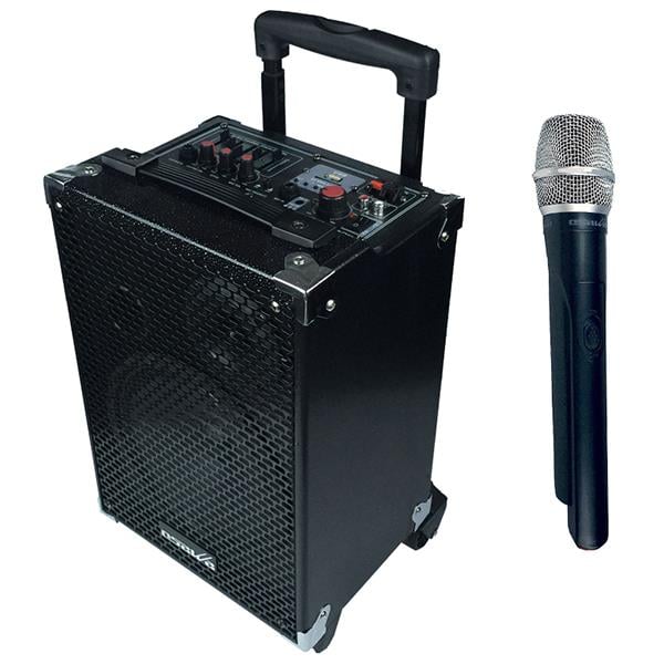 OSAWA OSW-9115 VHF EL MİKROFONLU USB*SD*BT TEKERLEKLİ PORTATİF SEYYAR ANFİ (80 WATT)