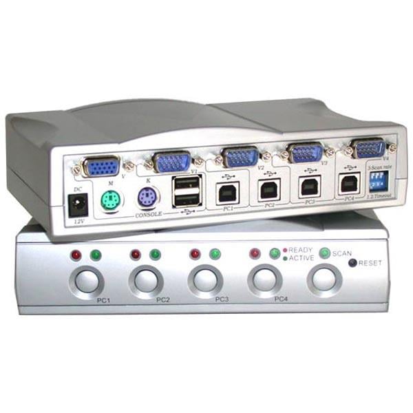 PCT MPC-41 AUTO 4PC/1 USER KABLOLU 4 PORT KVM SWITCH