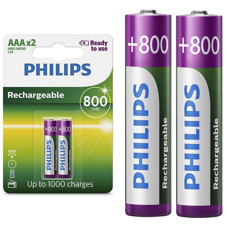 PHILIPS 800 MAH ŞARJLI İNCE PİL (2Lİ PAKET FİYATI)(R03B2RTU8/97)
