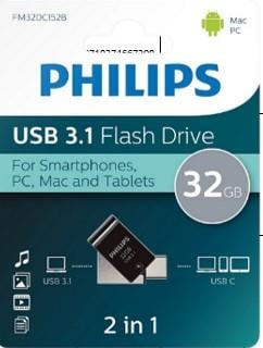 PHILIPS FM32DC152B/00 32GB 2 IN 1TYPE-C/USB 3.1 SİYAH/GRİ USB BELLEK