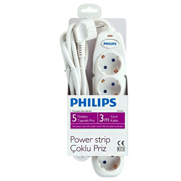 PHILIPS SPN 1052B 5Lİ 3 METRE KABLOLU BEYAZ PRİZ