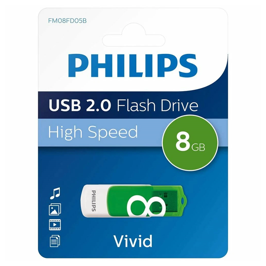 Philips Vivid FM08FD05B/00 8GB USB 2.0 Flash Bellek Fiyatı - Merter Elektronik