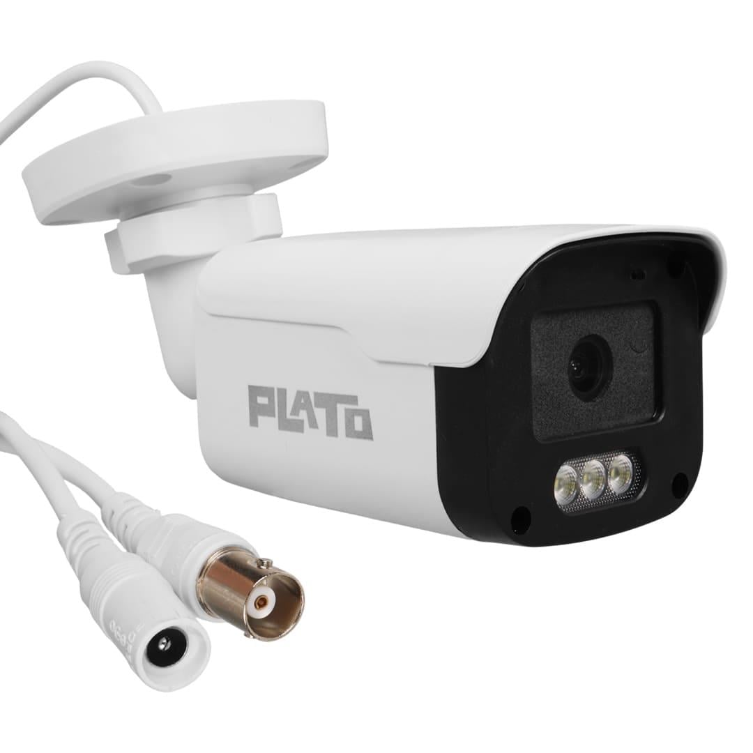 PLATO PL-37707 AHD BULLET GÜVENLİK KAMERA 2MP, 4 WARM LED, SESLİ, 3.6MM, RENKLİ GECE GÖRÜŞ(MİKROFONLU)