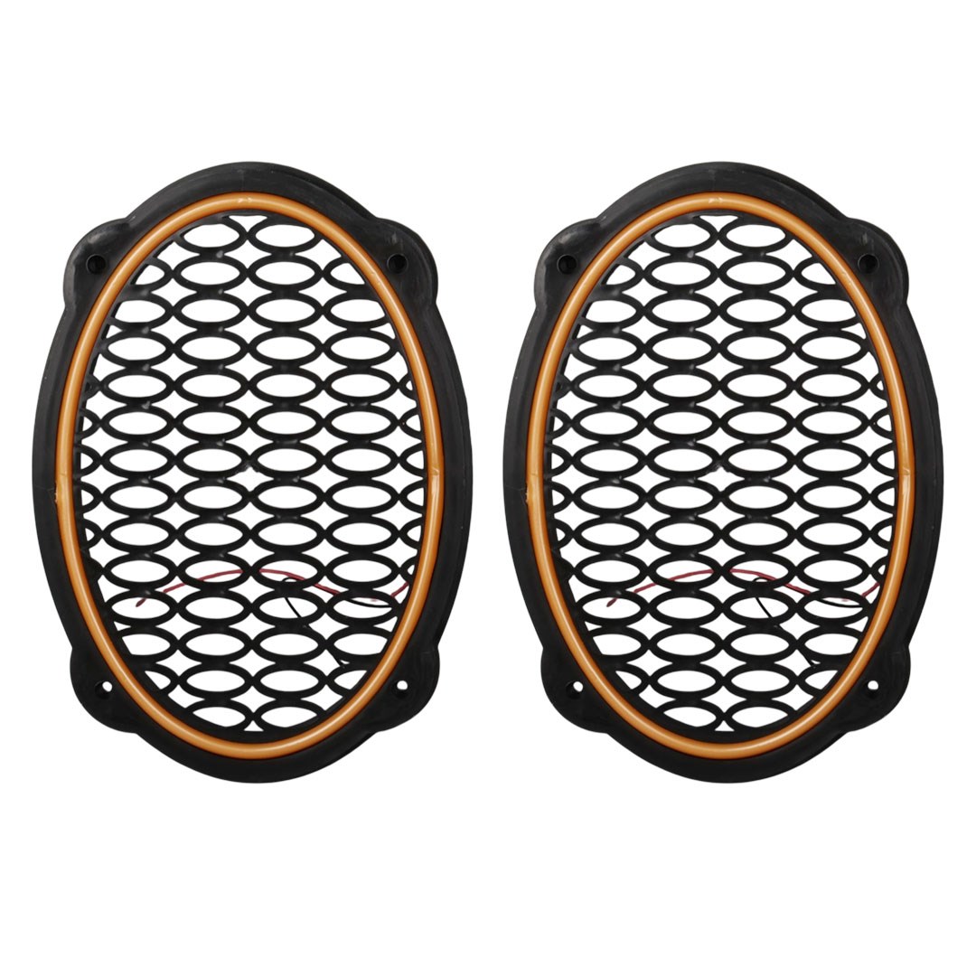 POKE PK-5052 TURUNCU OVAL LEDLİ HOPARLÖR KAPAK (2'Lİ PAKET)