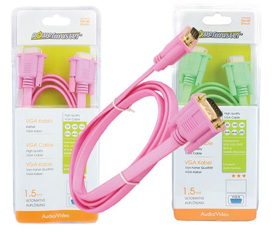 POWERMASTER 1.5 METRE KUTULU VGA KABLO  RENKLİ-ÜRETİMDEN KALDIRILDI