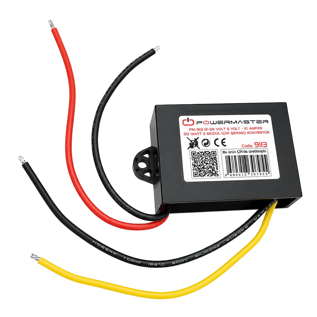 Powermaster 12 - 24 Volt 10 A - 5 V - 50 W 3 Modül İçin Çevirici Konvertör Fiyatı - Merter Elektronik