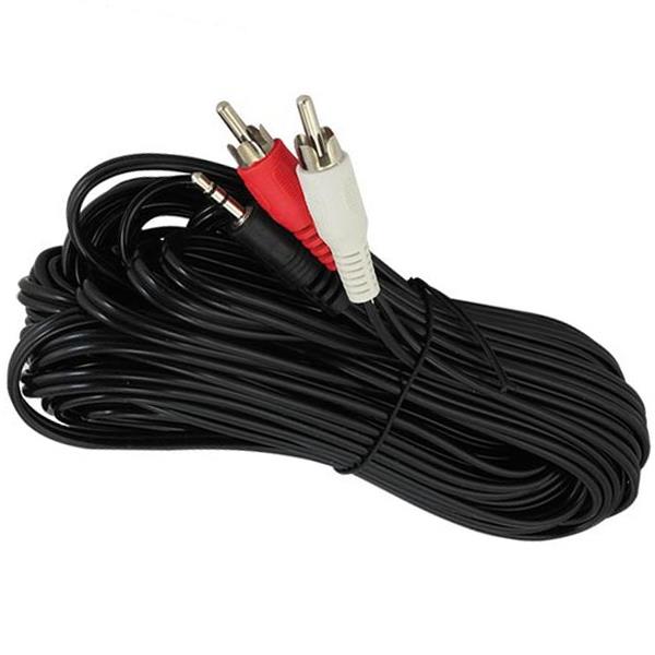 POWERMASTER 2 RCA ERKEK + 3.5 MM STEREO ERKEK SES KABLOSU 15 METRE KUTULU