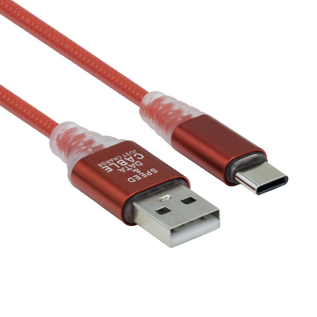 POWERMASTER 3 AMPER ÖRGÜLÜ RGB IŞIKLI 1 METRE TYPE-C USB DATA KABLOSU