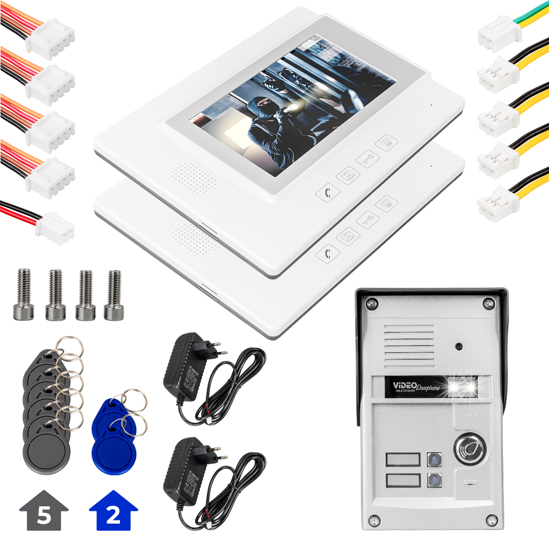 PowerMaster 37T2 2 Daire 7'' NFC Destekli Görüntülü Kapı Zili Interkom Akıllı Ev Güvenliği Sistemi Fiyatı - Merter Elektronik