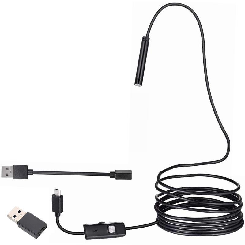 Powermaster 3in1 Micro Usb+Type C+Pc 8 Mm Işıklı 5 Metre Endeskop Yılan Kamera Fiyatı - Merter Elektronik