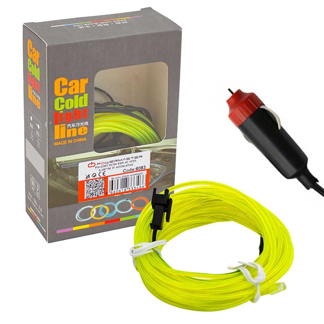Powermaster 5 Metre 5 Volt USB Adaptörlü Neon Parlak (Florasan) Yeşil İp Aydınlatma PM-6083 Fiyatı - Merter Elektronik