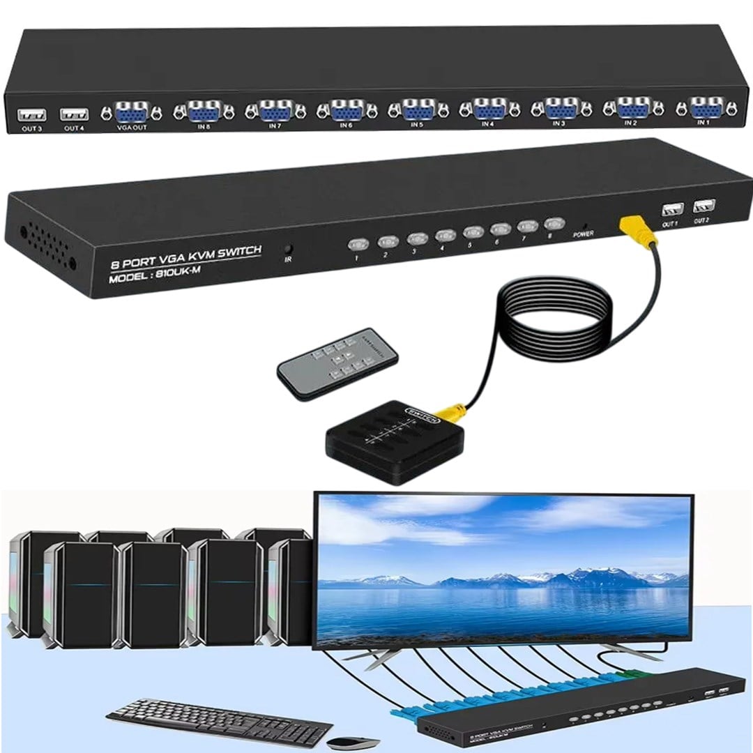 POWERMASTER 810UK-M  8 PORT VGA VIDEO KVM SWITCH