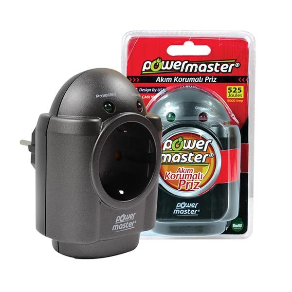 POWERMASTER GFX-100H 16 AMPER TEKLİ ÇOCUK KORUMALI/AKIM KORUMALI PRİZ
