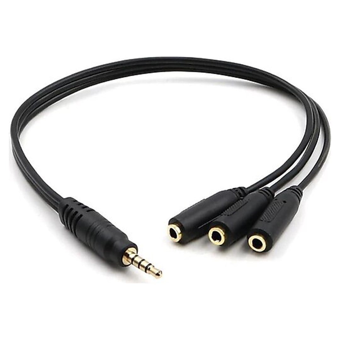 POWERMASTER KULAKLIK ÇOKLAYICI 3.5 MM ERKEK X 1 / 3 STEREO DİŞİ X 3  - 30 CM Y KABLO
