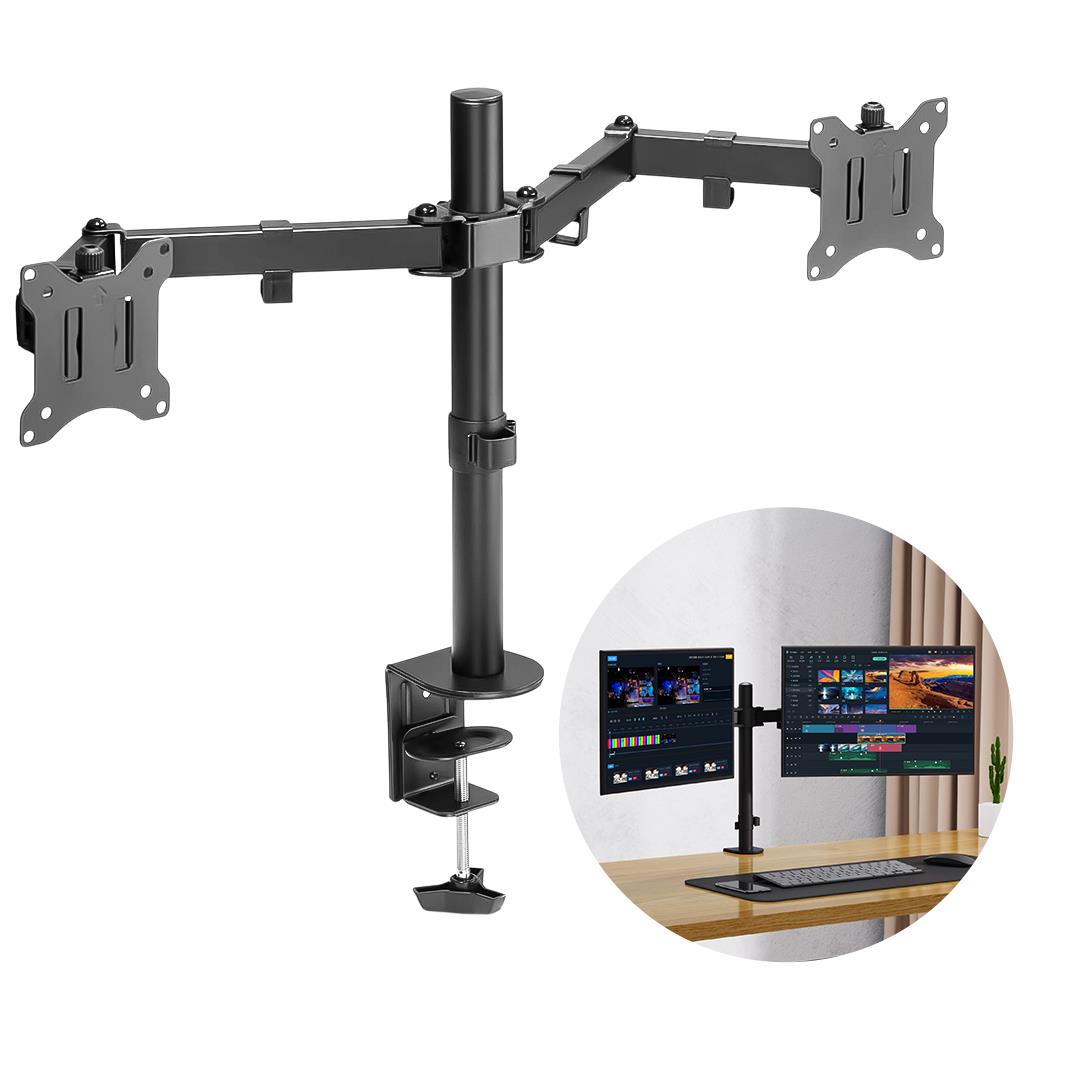 POWERMASTER PM-052 13-27  AMORTİSÖRLÜ STAND ÇİFT KOL LCD-LED MONİTÖR TUTUCU STAND ASKI APARATI Fiyatı - Merter Elektronik