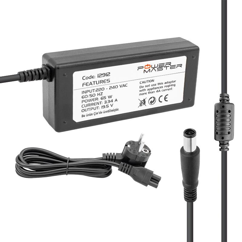POWERMASTER PM-12912 19.5 VOLT - 3.34 AMPER 7.4*5.0 MM UÇLU ADAPTÖR