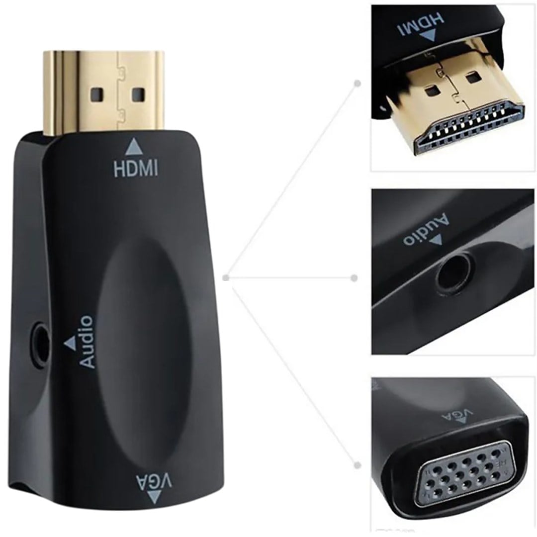 Powermaster PM-13645 HDMI To VGA Çevirici Aparat (5 V Ses Çıkışlı) Fiyatı - Merter Elektronik
