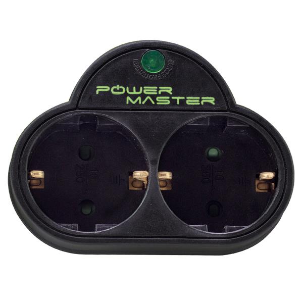 POWERMASTER PM-16916 16 AMPER - 3500 WATT 2Lİ SİYAH AKIM KORUMALI PRİZ