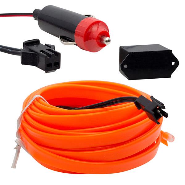 POWERMASTER PM-18224 ARAÇ İÇİ NEON ORANJ 5 METRE ÇAKMAKLIKLI İP AYDINLATMA