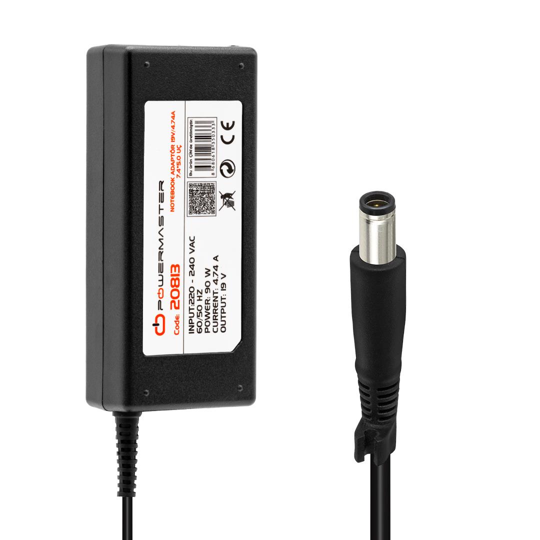 POWERMASTER PM-20813 19 VOLT - 4.74 AMPER 7.4*5.0 MM UÇLU ADAPTÖR (HP NOTEBOOK)