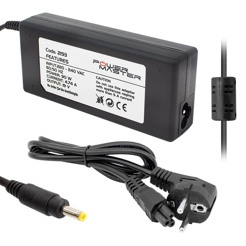 POWERMASTER PM-2193 19 VOLT - 4.74 AMPER 4.8*1.7 MM UÇLU ADAPTÖR (HP NOTEBOOK)