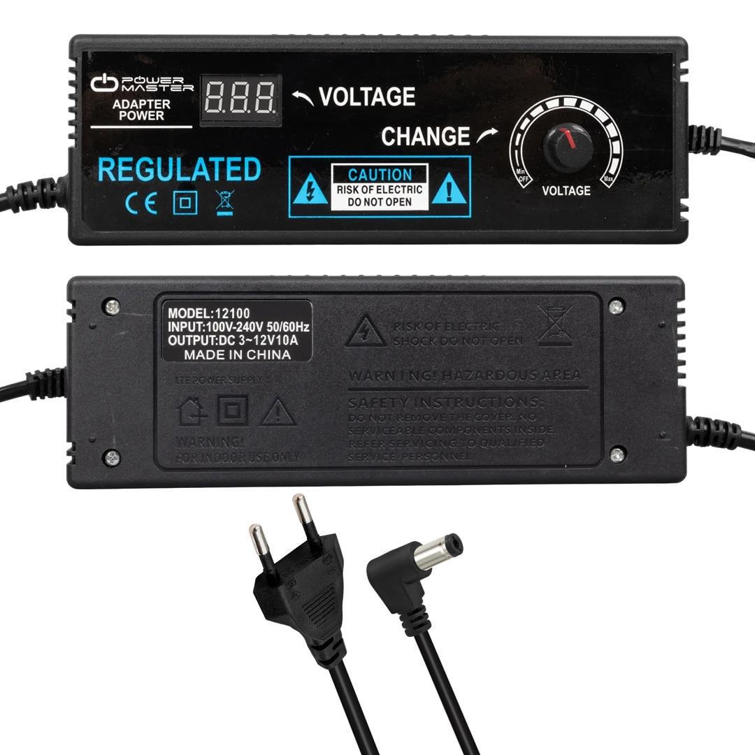 Powermaster PM-22380 3 Volt - 12 Volt - 10 Amper 5.5*2.5 Mm Uçlu Voltaj Kademeli Adaptör Fiyatı - Merter Elektronik