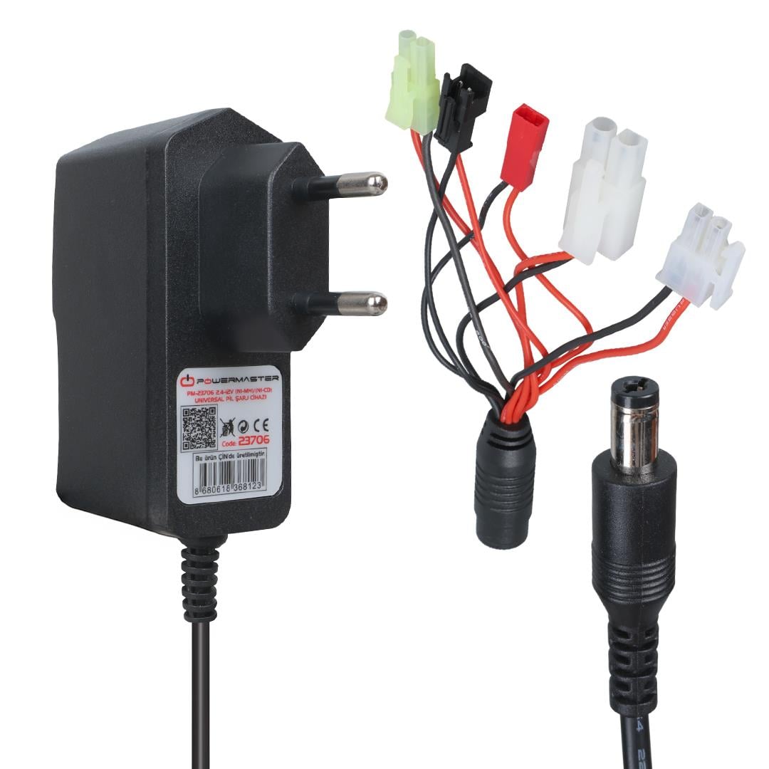 Powermaster PM-23706 2.4-12Volt (NI-MH)/(NI-CD) Universal Pil Şarj Cihazı Fiyatı - Merter Elektronik