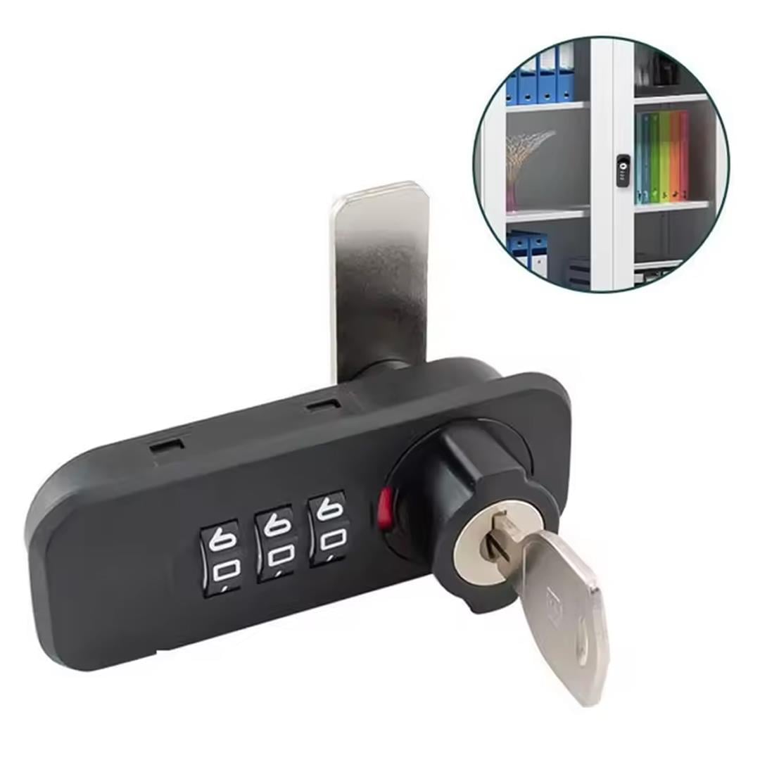 PowerMaster PM-26725 Şifreli Mekanik Siyah Çekmece Dolap Kilidi (Sol) Fiyatı - Merter Elektronik