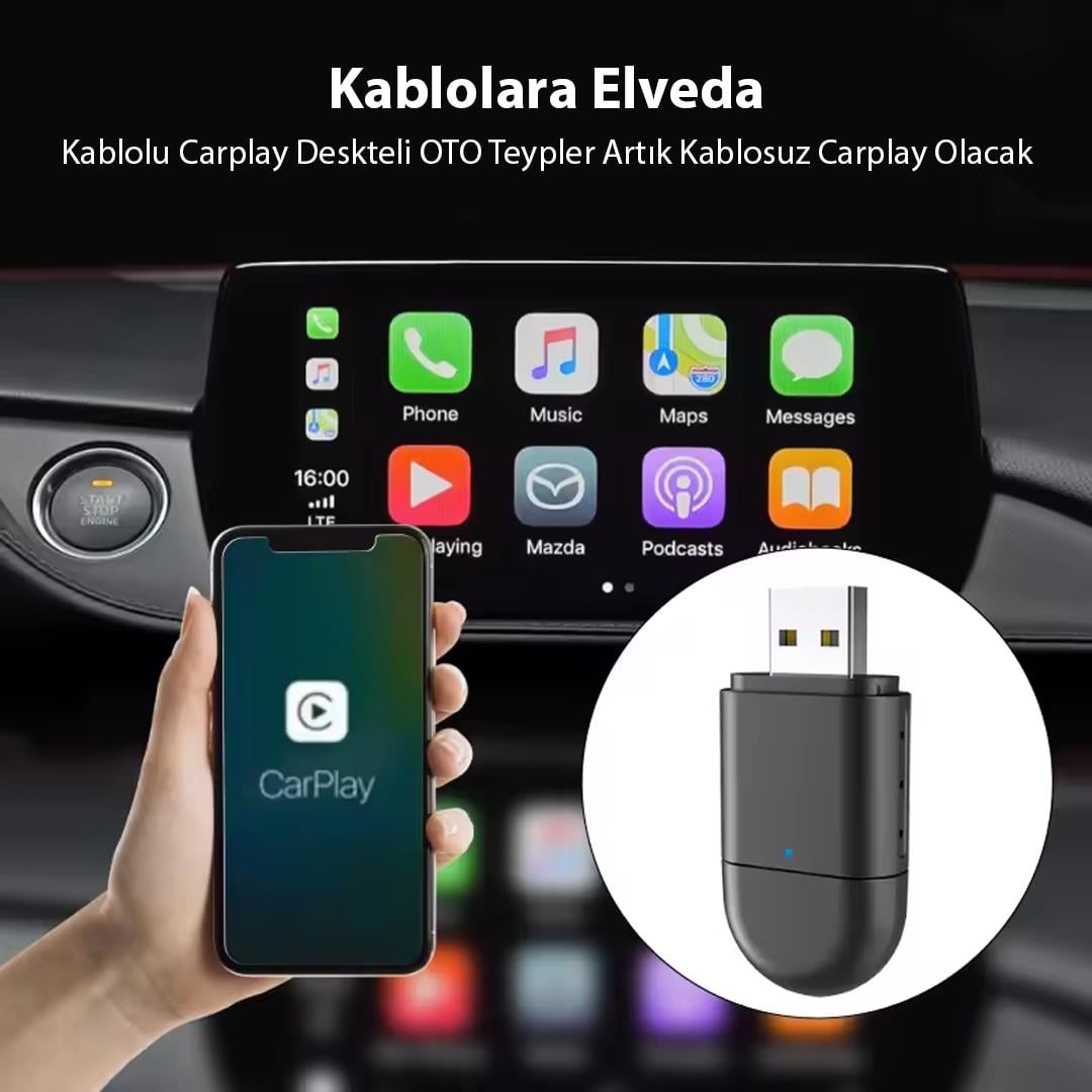 PowerMaster PM-27447 Kablosuz Carplay - Android Auto Çevirici