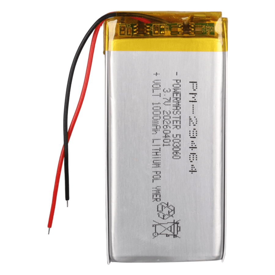 PowerMaster 503060 3.7V 1000mAh Lityum Polimer (Li-po) Batarya Ciklet Pil Fiyatı - Merter Elektronik