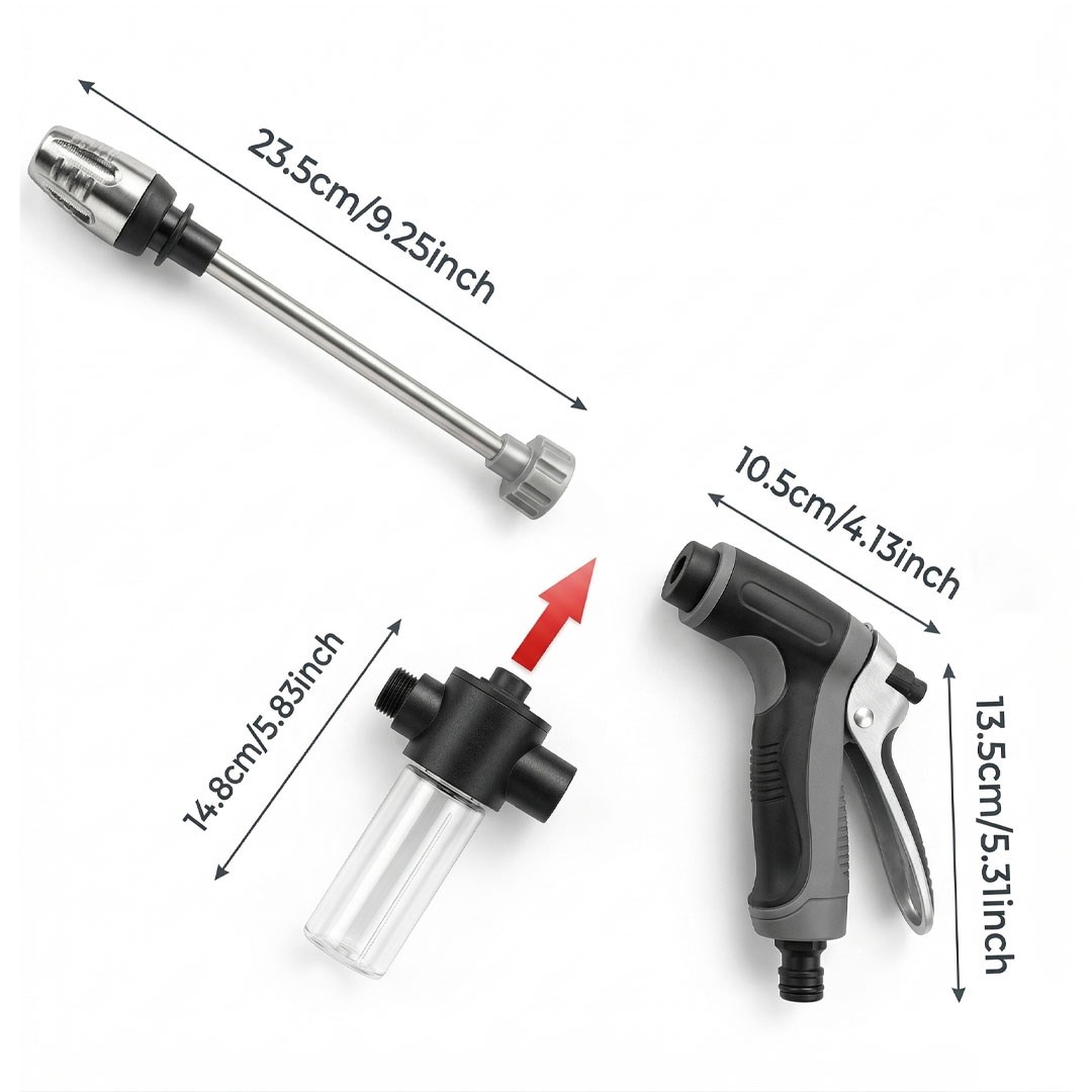 Powermaster PM-29663 Yüksek Basınçlı Uzun Çubuklu Araç Yıkama ve