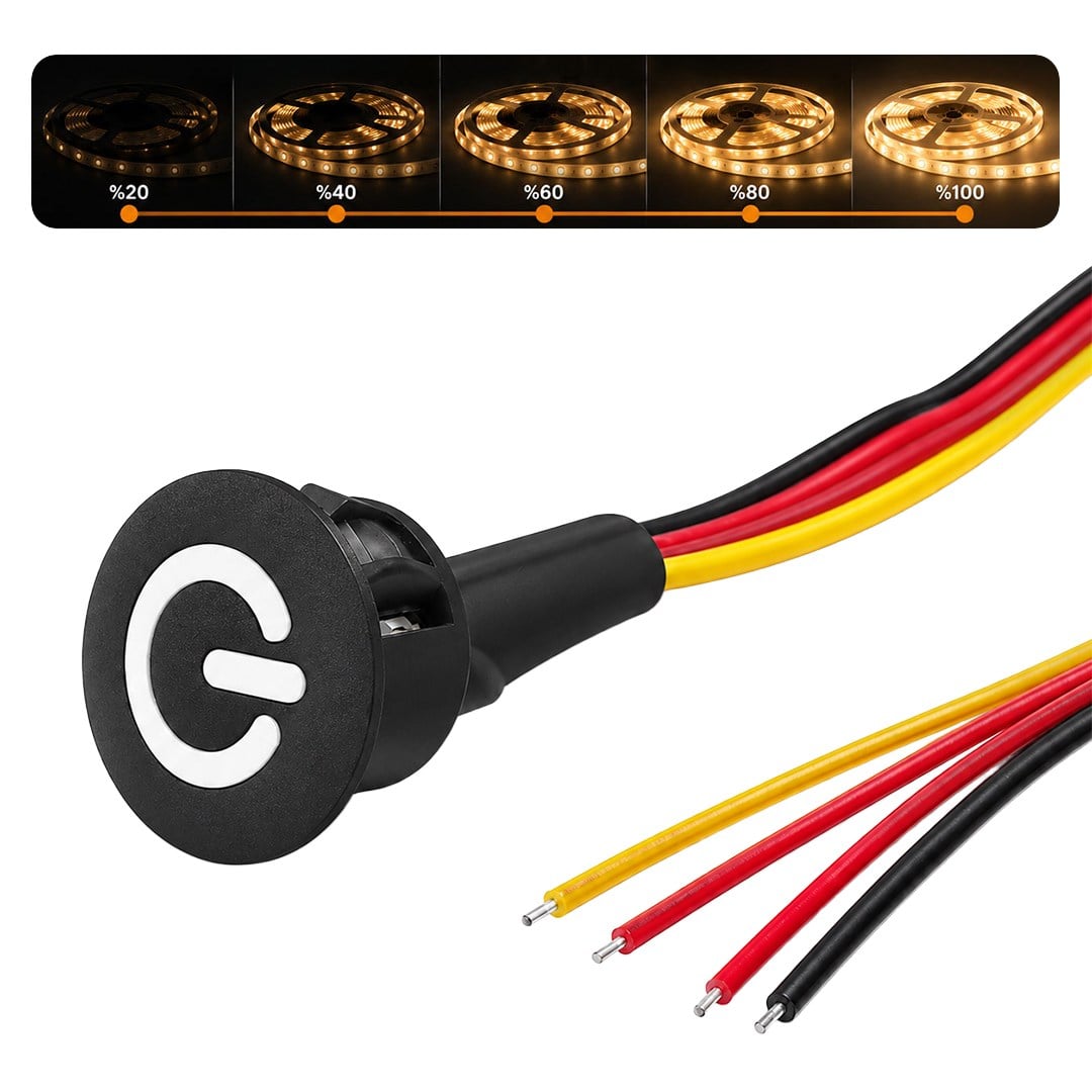 POWERMASTER PM-30779 5V 16MM KABLOLU LED DIMMER SWITCH BUTON Fiyatı - Merter Elektronik