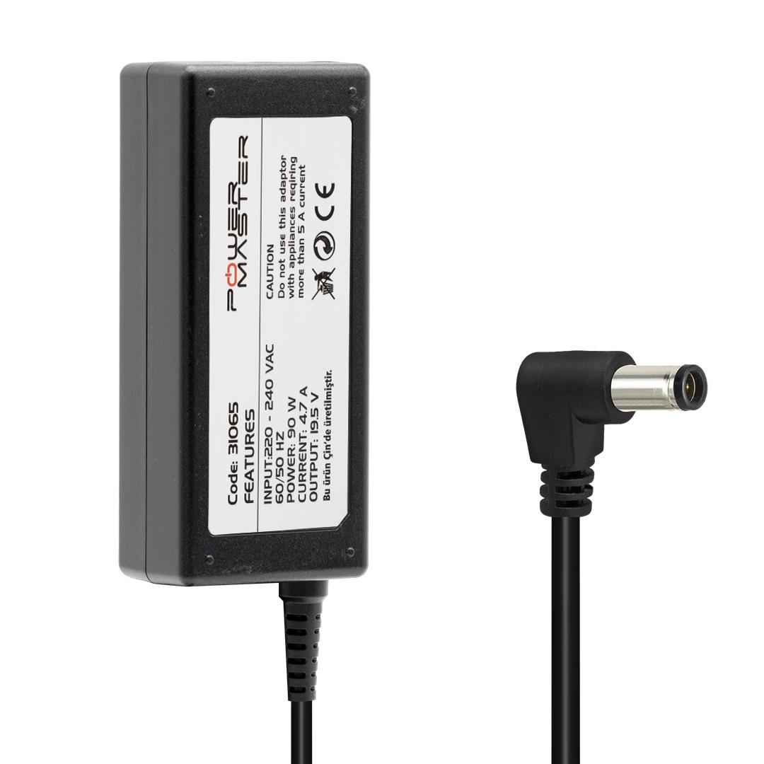 POWERMASTER PM-31065 19.5 VOLT - 4.7 AMPER 6.0*4.4 MM UÇLU ADAPTÖR (SAMSUNG LED TV - SONY NOTEBOOK)