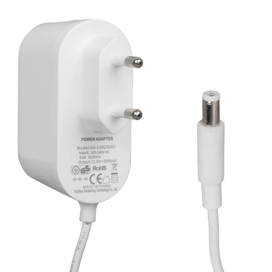 POWERMASTER 12 VOLT 2 AMPER 5.5*2.5 MM UÇLU BEYAZ PRİZ TİP ADAPTÖR