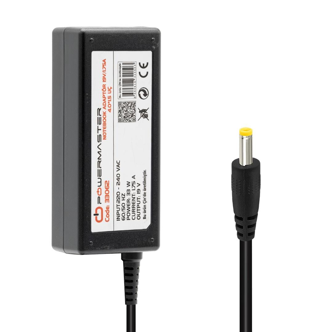 POWERMASTER PM-33062 19 VOLT - 1.75 AMPER 4.0*1.5 MM UÇLU ADAPTÖR (ASUS NOTEBOOK)