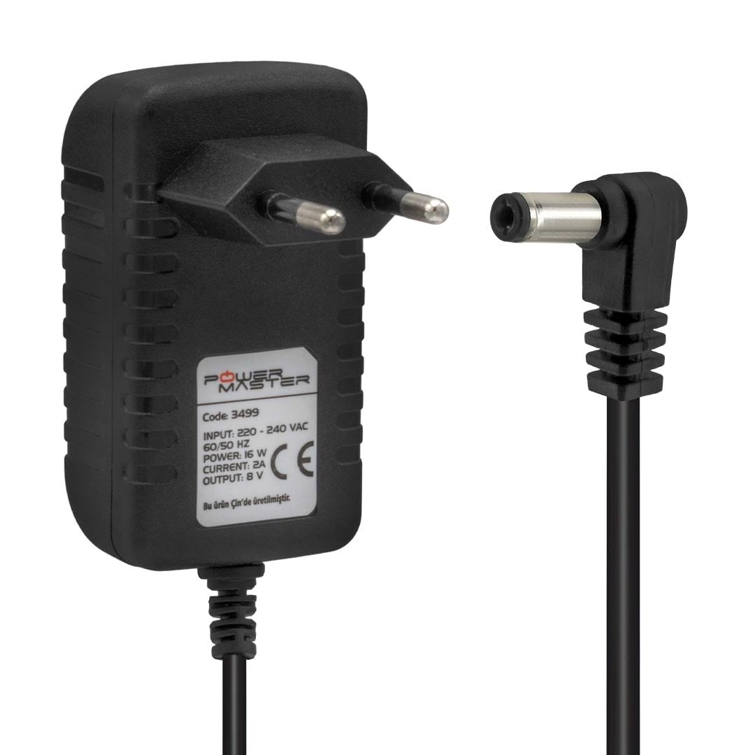 POWERMASTER PM-3499 8 VOLT - 2 AMPER 5.5*2.5 MM UÇLU POS MAKİNESİ ADAPTÖRÜ