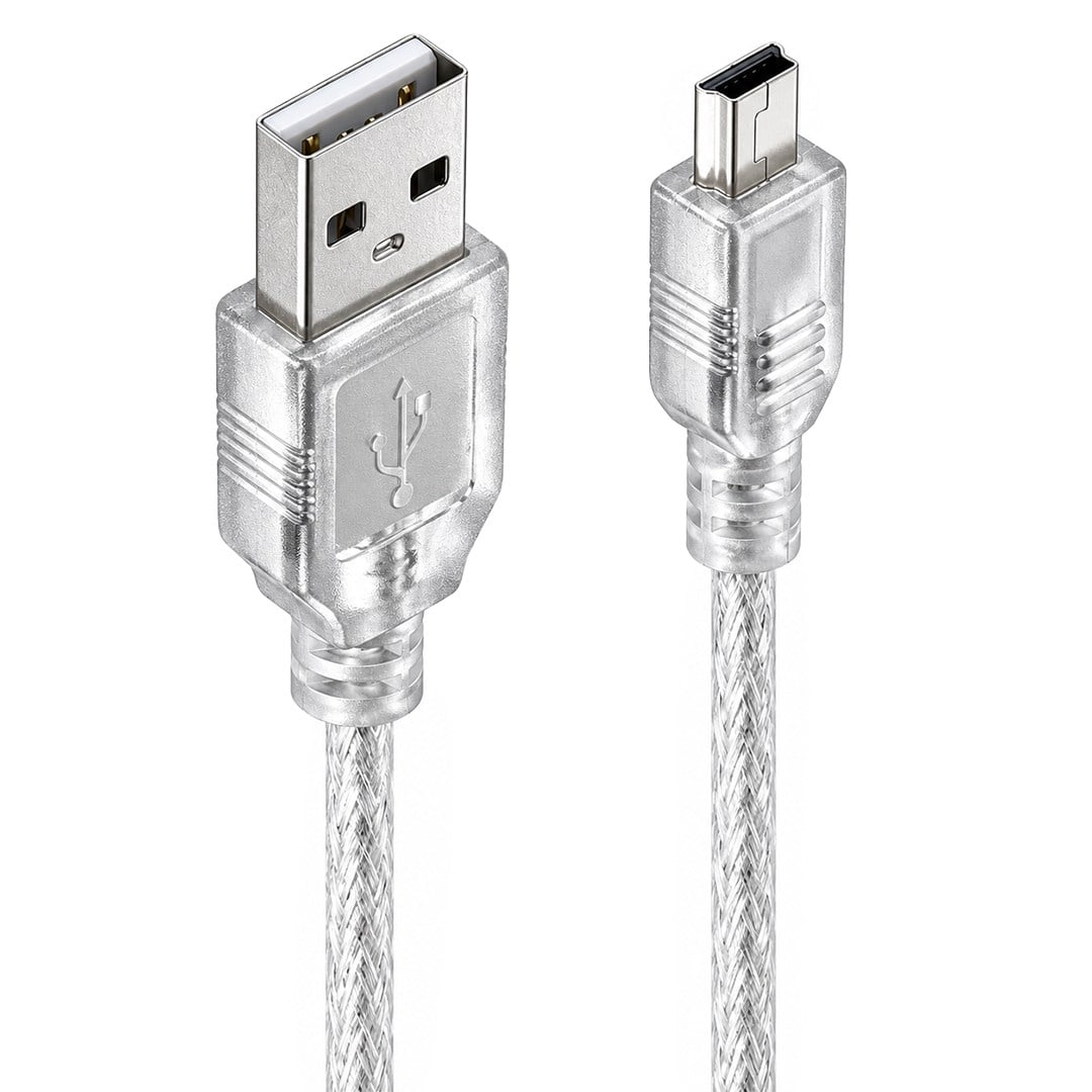 POWERMASTER PM-38848 USB ERKEK TO 5 PİN ERKEK 1 METRE ŞEFFAF UÇ V3 KABLO