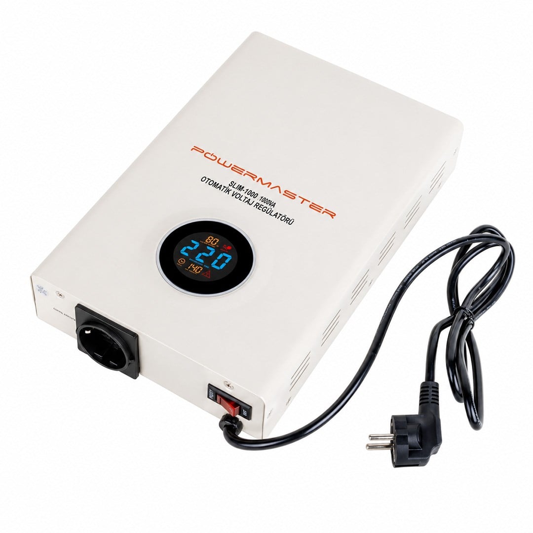 Powermaster SLIM-1000 Otomatik 1000 Watt Voltaj Kombi Regülatörü Fiyatı - Merter Elektronik