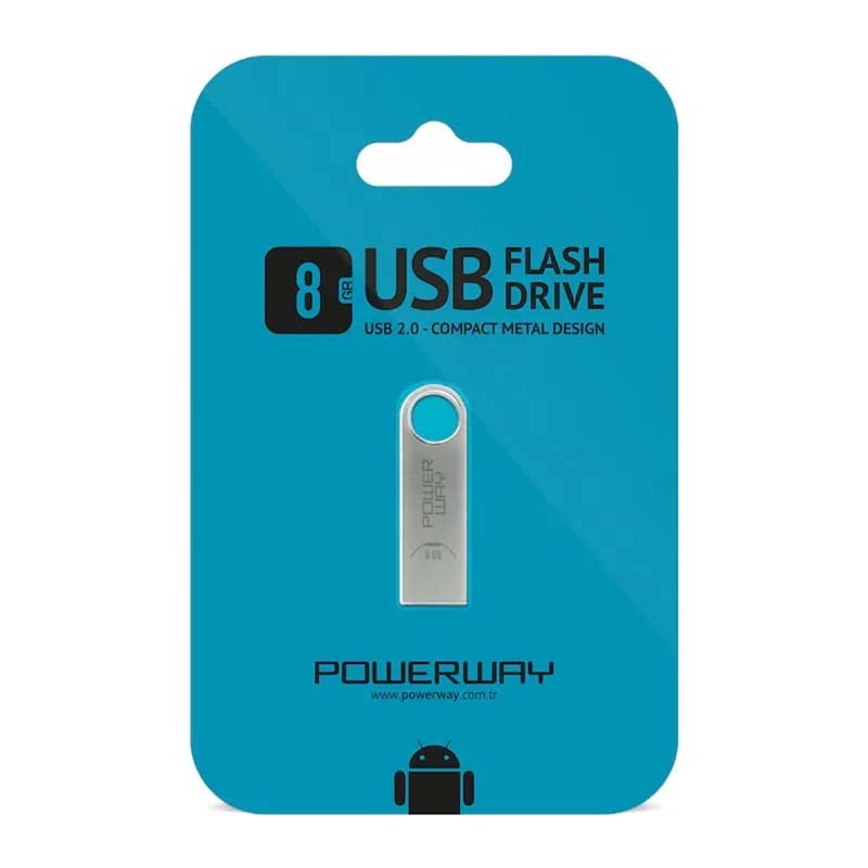 POWERWAY 8 GB METAL USB 2.0 FLASH BELLEK