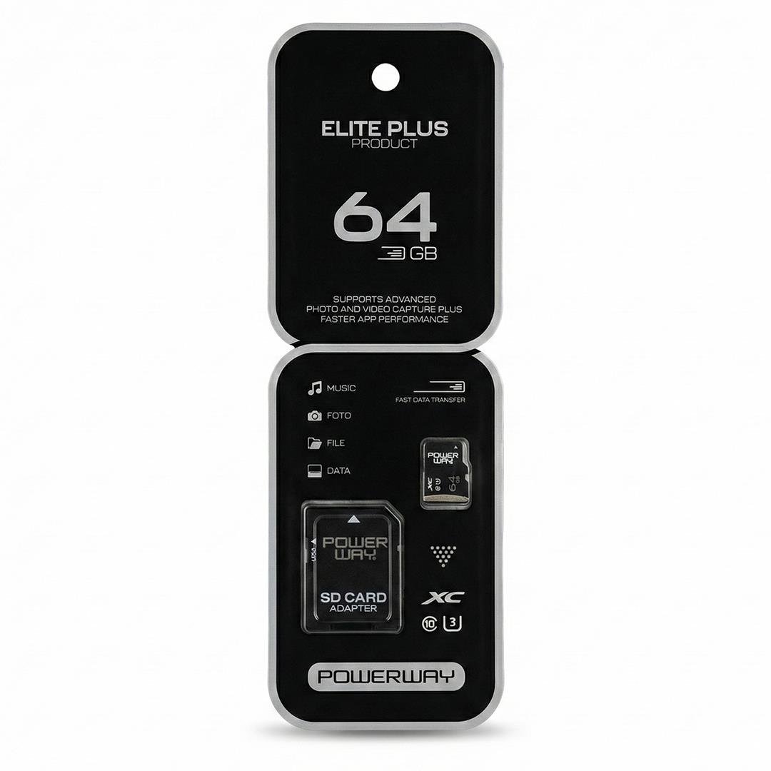 POWERWAY ELITE PLUS 64 GB MICRO SD HAFIZA KARTI