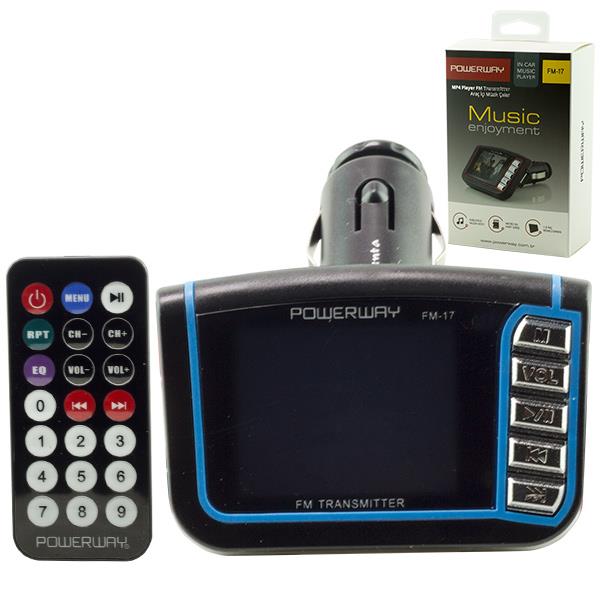 POWERWAY FM-17 2 GB GÖRÜNTÜLÜ TEK KUMANDALI FM TRANSMITTER