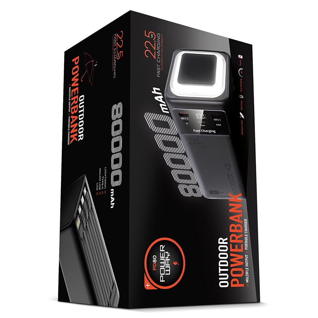 POWERWAY PD80 (PD22.5W) 80.000 MAH DİJİTAL GÖSTERGELİ  POWERBANK