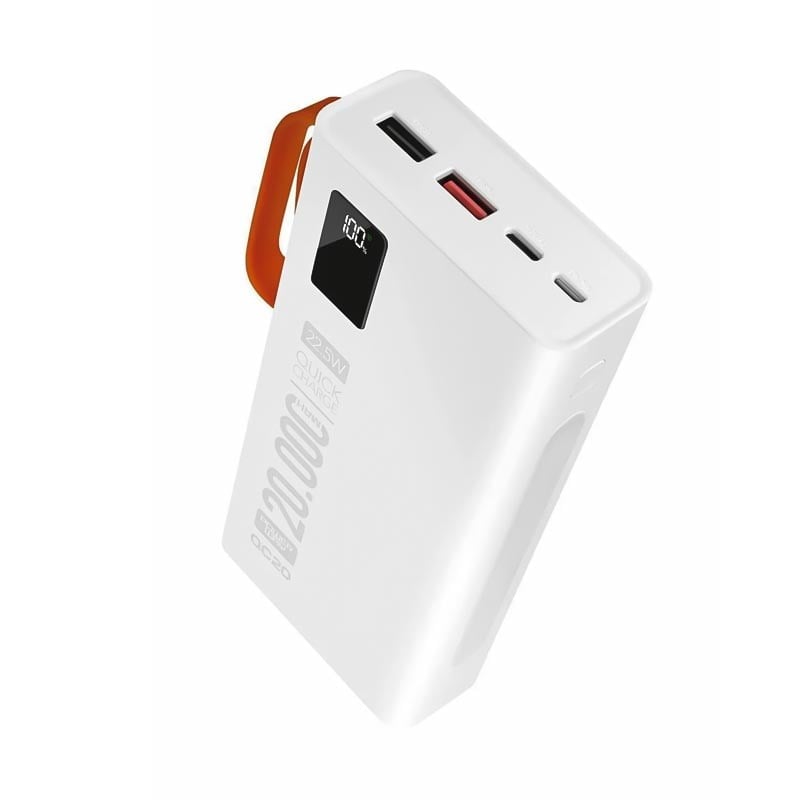 POWERWAY QC20 20000 MAH ÇİFT USB DİJİTAL EKRAN POWERBANK (SİYAH * BEYAZ)