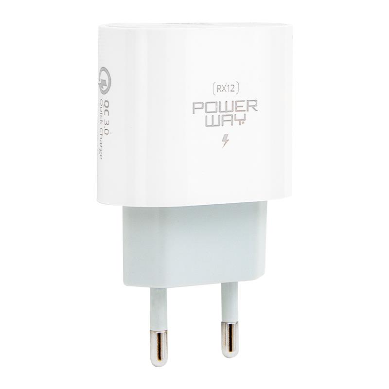 POWERWAY RX12 PD 5 VOLT 3000 MA TYPE-C GİRİŞLİ HIZLI ŞARJ KAFA BAŞLIK ADAPTÖRÜ